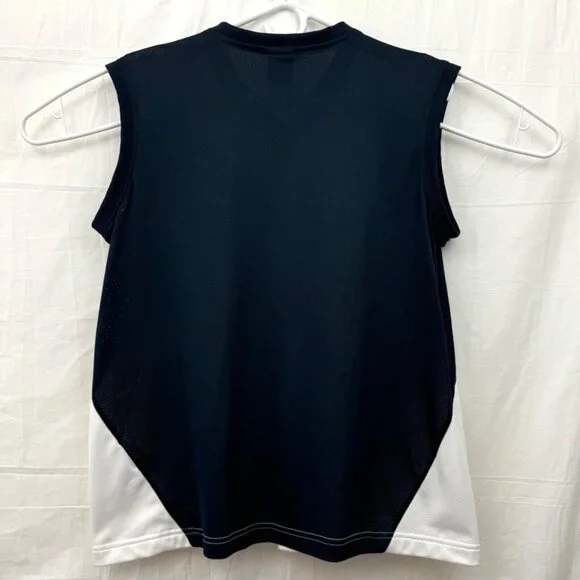 Nike Dri-Fit Sleeveless Workout Mesh Tee Women L White Black - Picture 3 of 9
